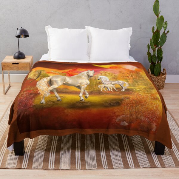 Item preview, Majestic Horse Family in Autumn Landscape designed and sold by Patricia Brown.