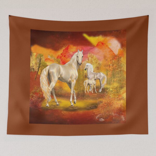 Item preview, Majestic Horse Family in Autumn Landscape designed and sold by Patricia Brown.