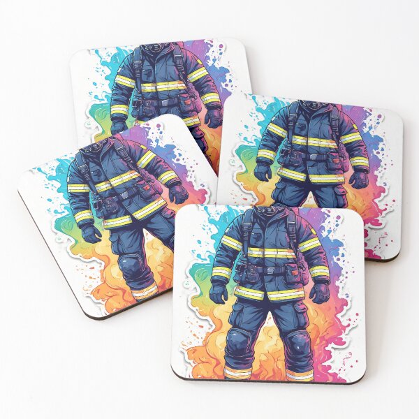 Item preview, Firefighter in a colorful paint splatter design designed and sold by Mianku | Für das Leben.