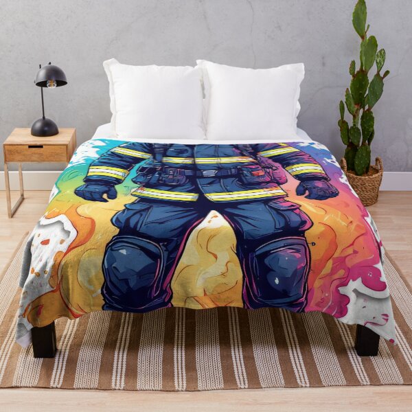 Item preview, Firefighter in a colorful paint splatter design designed and sold by Mianku | Für das Leben.