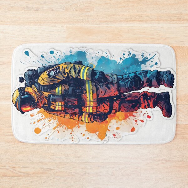 Item preview, Courageous hero fighting fire and floods designed and sold by Mianku | Für das Leben.