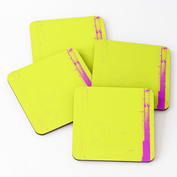 Item preview, Distressed pink line against yellow background  designed and sold by chibberdyviews.