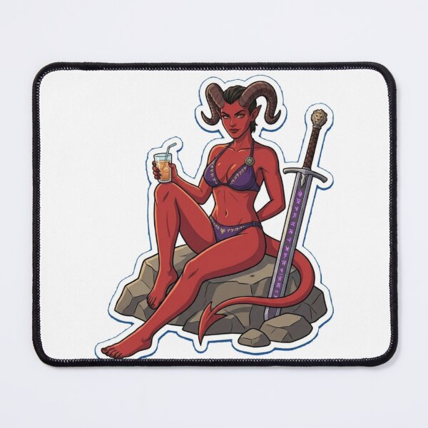 Item preview, Tiefling paladin with greatsword bikini and lounging designed and sold by Prestons Corner.