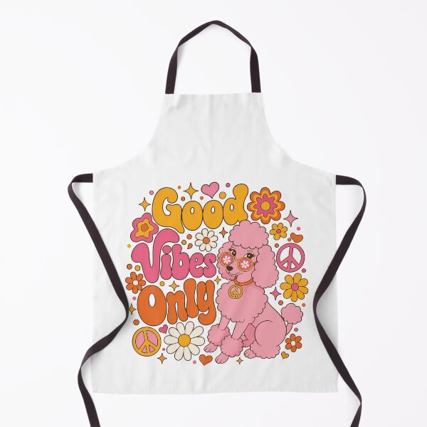 Item preview, Good Vibes Only Groovy Pink Poodle Retro 70s designed and sold by BobbyTee Merch.