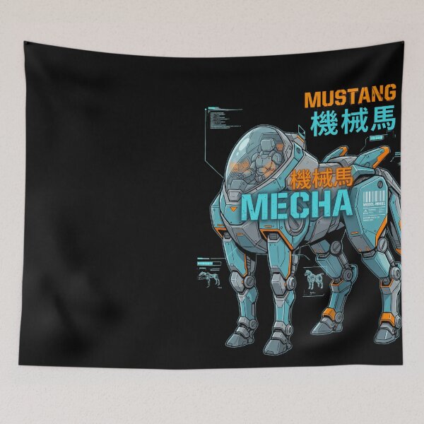 Item preview, Mustang Mecha Model-MM01 — Futuristic Robot Horse Design Tee v3 designed and sold by CornishPixiPony.