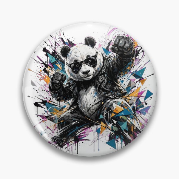 Item preview,  Fighting Panda - Cool Panda in Leather Jacket With Sunglasses - Punk Streetwear Art designed and sold by ExpressoJungle.