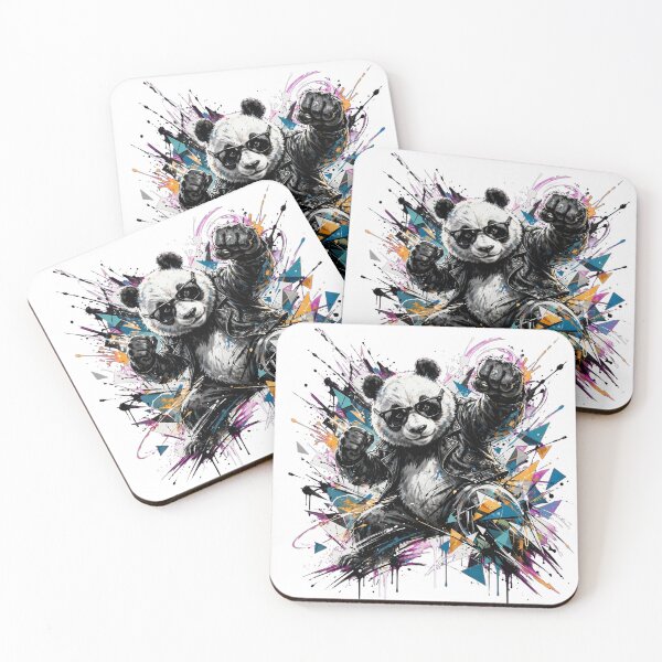 Item preview,  Fighting Panda - Cool Panda in Leather Jacket With Sunglasses - Punk Streetwear Art designed and sold by ExpressoJungle.
