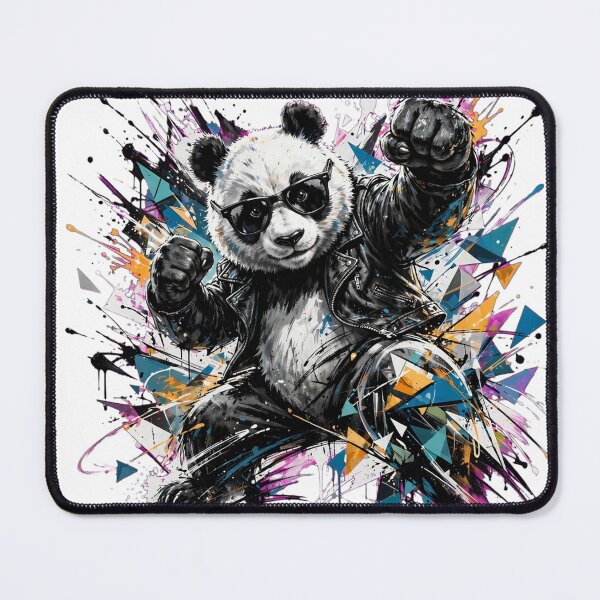 Item preview, Fighting Panda - Cool Panda in Leather Jacket With Sunglasses - Punk Streetwear Art designed and sold by ExpressoJungle.