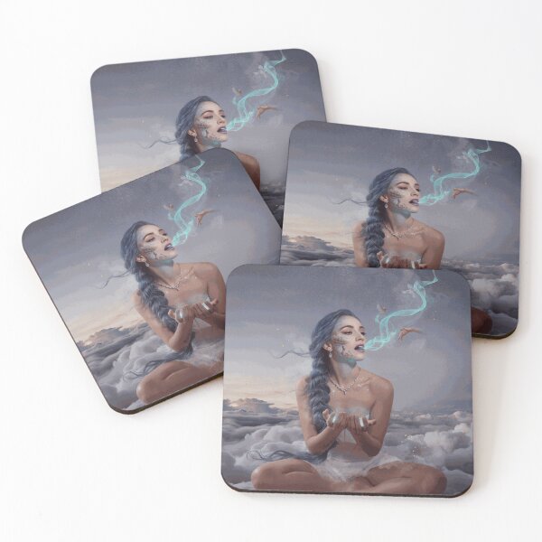 Item preview, Dreamy Blue Haired Woman in the Clouds designed and sold by NicolasSoto.