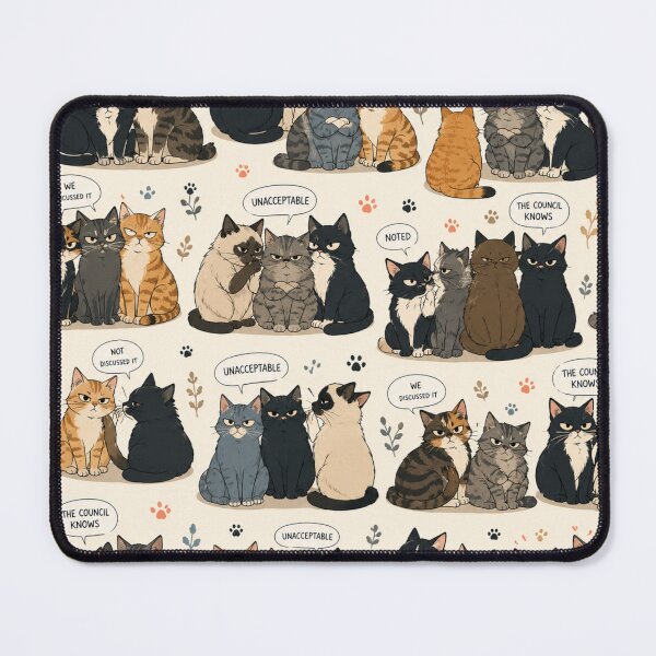 Item preview, The Cat Council Has Judged You Funny Seamless Patter designed and sold by Golden Era Studio.