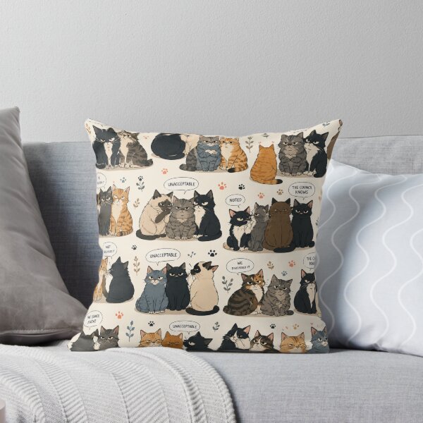 Item preview, The Cat Council Has Judged You Funny Seamless Patter designed and sold by Golden Era Studio.