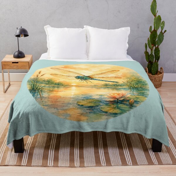 Item preview, Dragonfly Over a Golden Pond designed and sold by ChirpInc.