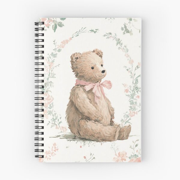 Item preview, Title  Teddy Bear with Pink Bow Garden Watercolor designed and sold by GoodOldPrints4.