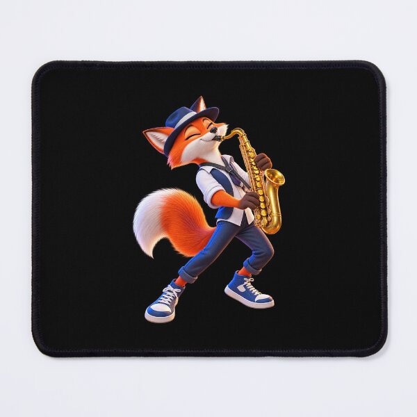Item preview, Jazz Fox Playing Saxophone, Sax Player Animal Cartoon, Music Lover Gift designed and sold by Mono.fi Studios.