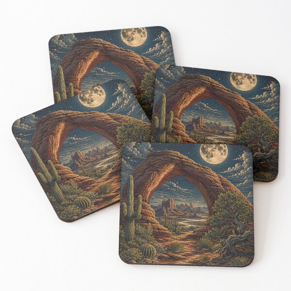Item preview, Desert Arch Under the Moon – Vintage Southwest Landscape designed and sold by TeeVibeHaus.