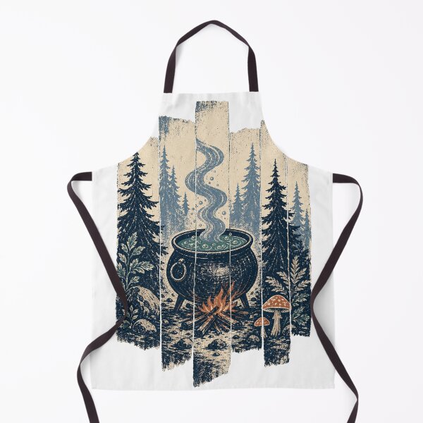 Item preview, Bubbling Cauldron in the Forest Clearing Witchy Occult Art designed and sold by VisualArtsOasis.