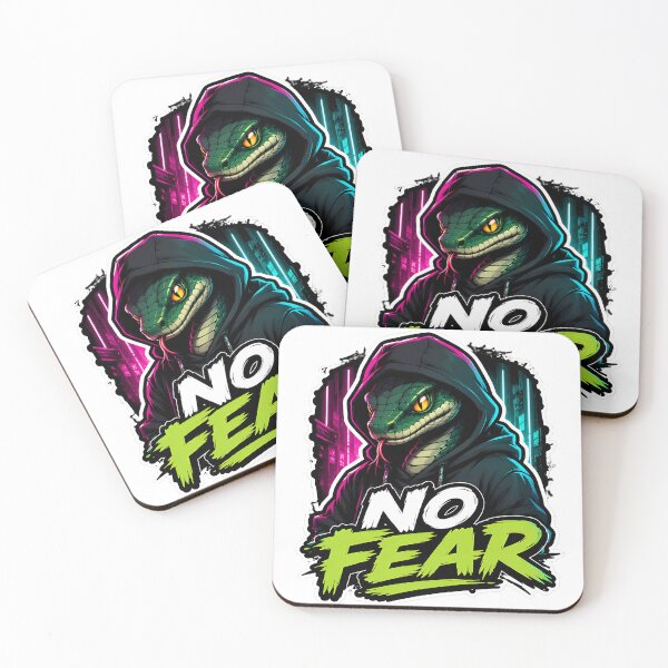 Item preview, No Fear Hooded Snake – Neon Streetwear Cartoon designed and sold by Aesthicer.