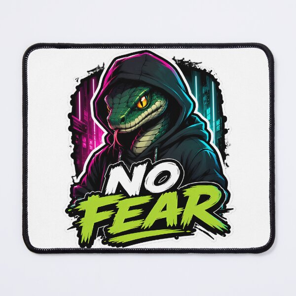 Item preview, No Fear Hooded Snake – Neon Streetwear Cartoon designed and sold by Aesthicer.
