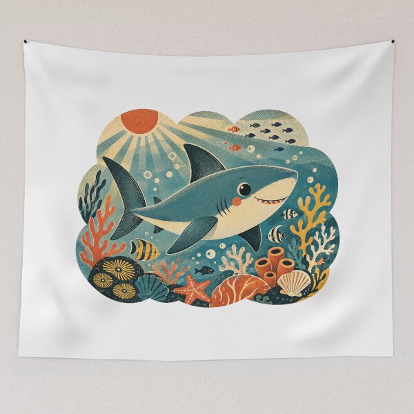 Item preview, Cute Shark Artwork designed and sold by FeelTheDrawing.