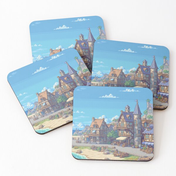 Item preview, Seaside Fantasy Town Pixel Art designed and sold by NijiWorld.