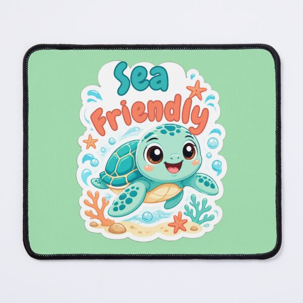 Item preview, Sea Friendly Cute Sea Turtle Ocean designed and sold by inkaylindesign.