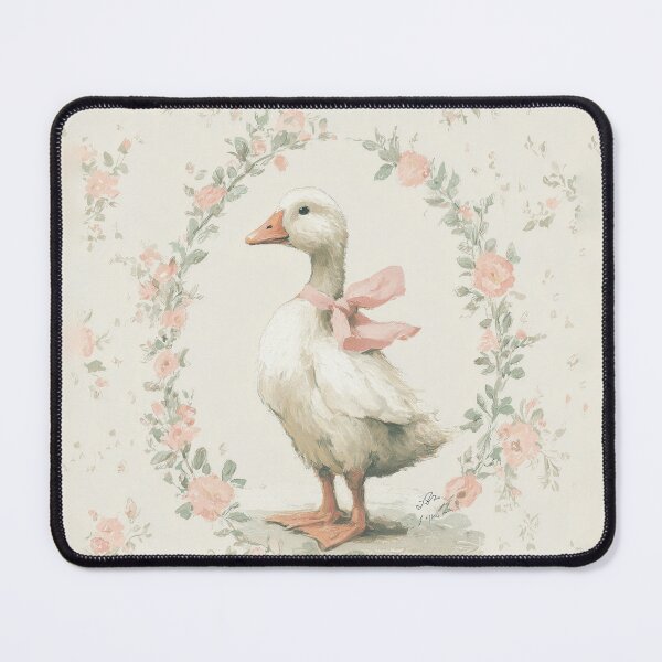 Item preview, Goose with Pink Bow Garden Watercolor designed and sold by GoodOldPrints4.