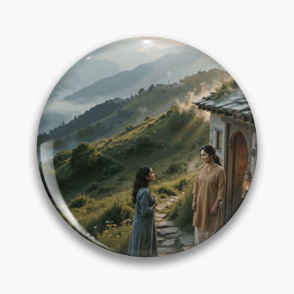 Item preview, Peaceful Mountain Cottage Conversation at Sunrise designed and sold by NicolasSoto.