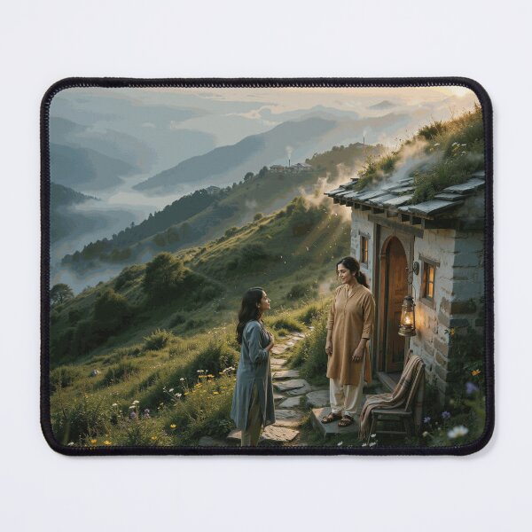 Item preview, Peaceful Mountain Cottage Conversation at Sunrise designed and sold by NicolasSoto.