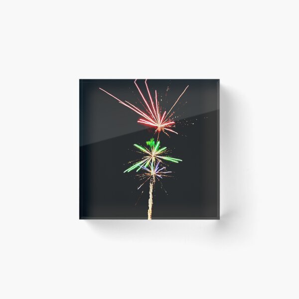 Item preview, Red and Green Fireworks Rising in the Dark designed and sold by BlueRidgeBazaar.