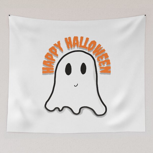 Item preview, Happy Halloween Ghost Orange designed and sold by MarginaliaMagic.