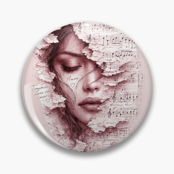 Item preview, Romantic Music Notes Woman Portrait designed and sold by GRFORA.