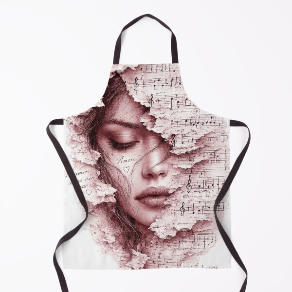 Item preview, Romantic Music Notes Woman Portrait designed and sold by GRFORA.