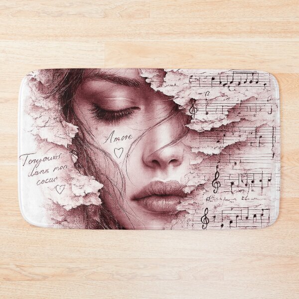 Item preview, Romantic Music Notes Woman Portrait designed and sold by GRFORA.