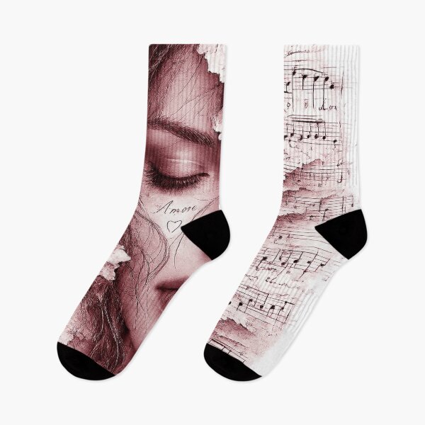 Item preview, Romantic Music Notes Woman Portrait designed and sold by GRFORA.