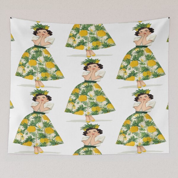 Item preview, Shy Lady Pineapple Dress Design designed and sold by RichardRags.