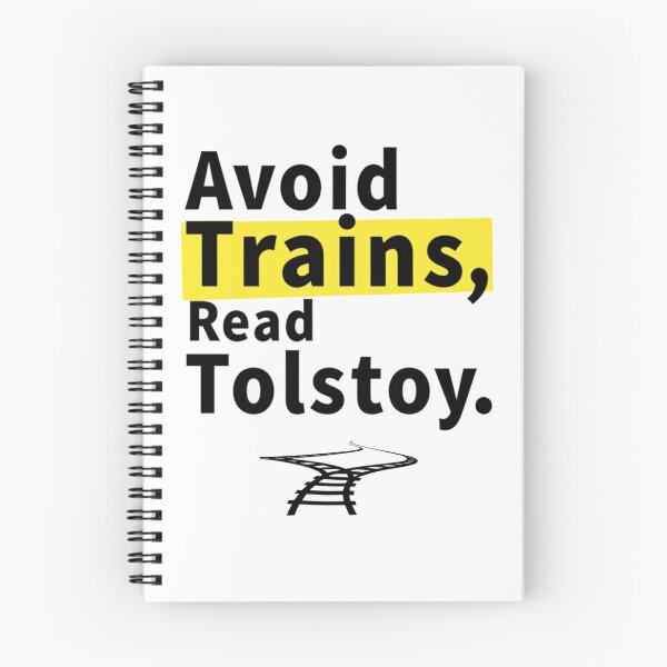 Item preview, Funny bookish advice to avoid trains and read Tolstoy designed and sold by Prints by Mat.