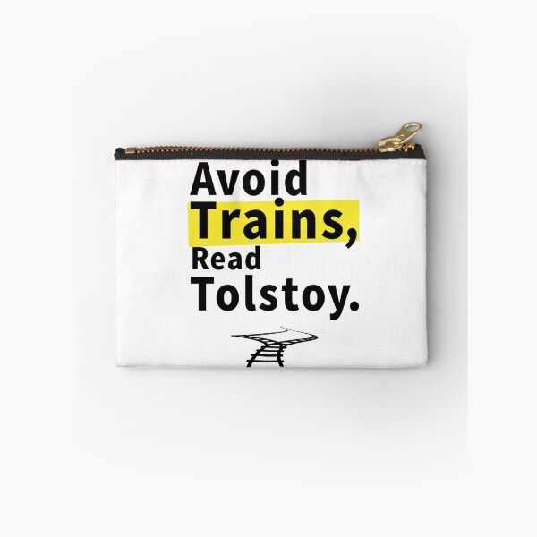 Item preview, Funny bookish advice to avoid trains and read Tolstoy designed and sold by Prints by Mat.