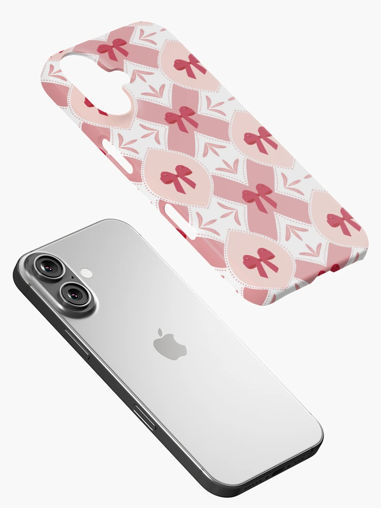 Thumbnail 2 of 4, iPhone Case, Cute Red Ribbon Bow Seamless Pattern designed and sold by SbRandomLab.