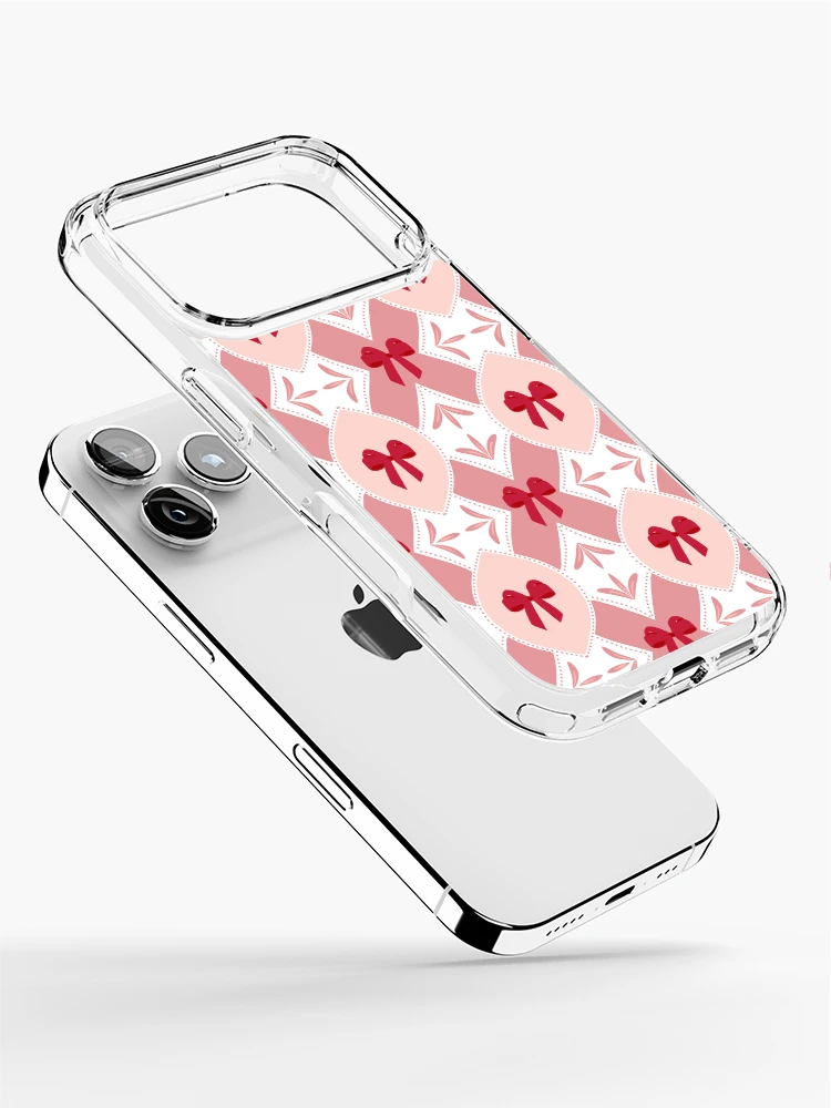 Thumbnail 2 of 5, iPhone Case, Cute Red Ribbon Bow Seamless Pattern designed and sold by SbRandomLab.