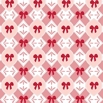 Artwork thumbnail, Cute Red Ribbon Bow Seamless Pattern  by SbRandomLab