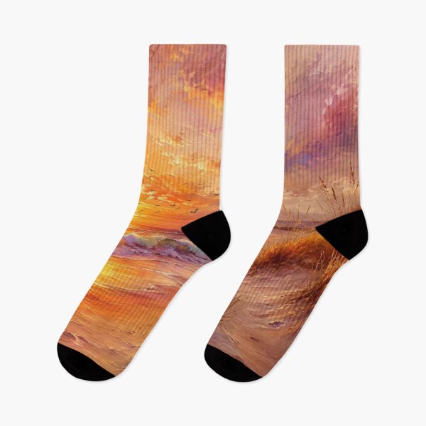Item preview, Golden Hour Coastal Beach Sunset Seascape Art Print designed and sold by Joey Santiago.