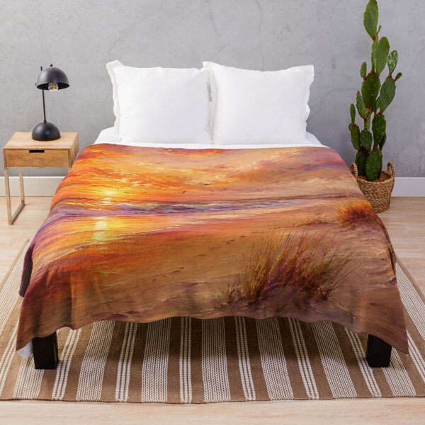 Item preview, Golden Hour Coastal Beach Sunset Seascape Art Print designed and sold by Joey Santiago.