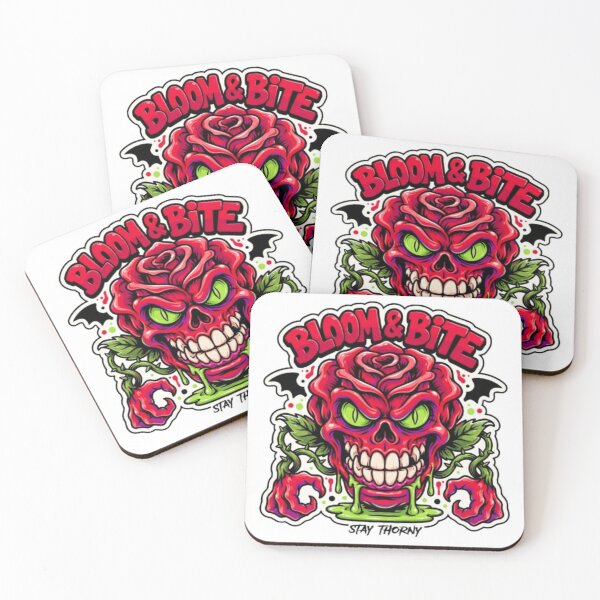 Item preview, Bloom And Bite Evil Rose Monster Skull designed and sold by smartlogo_factory.