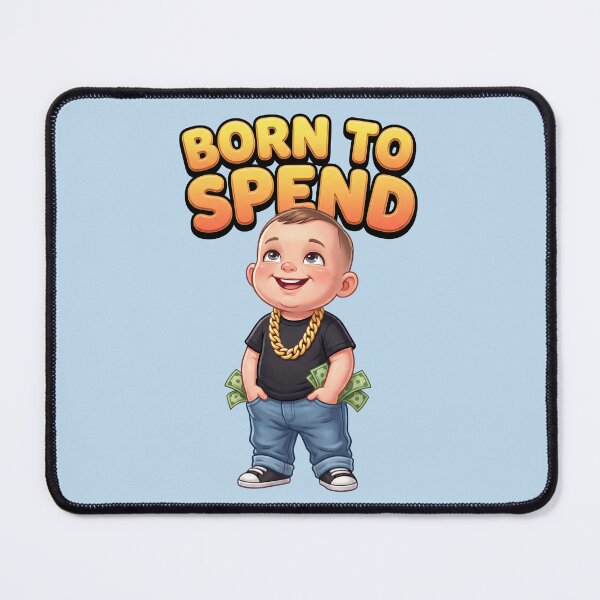 Item preview, Born to Spend Funny Money Lover Cartoon Baby – Cash Lifestyle Humor Design 2 designed and sold by WordPlayStudio.