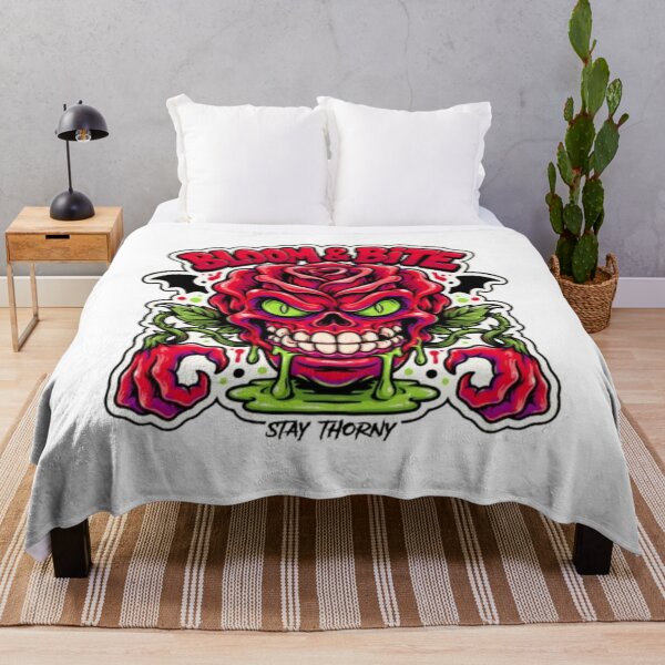 Item preview, Bloom And Bite Evil Rose Monster Skull designed and sold by TeeDesignMaster.