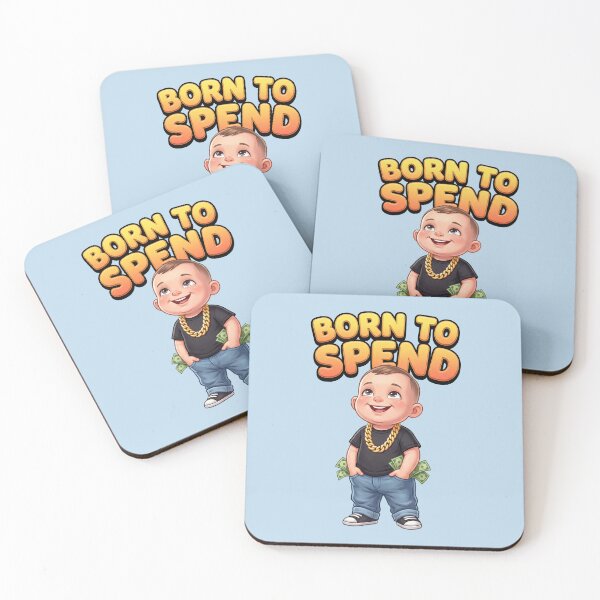 Item preview, Born to Spend Funny Money Lover Cartoon Baby – Cash Lifestyle Humor Design 2 designed and sold by WordPlayStudio.