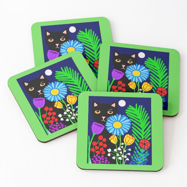 Item preview, Cat Among Vibrant Flowers designed and sold by Elaine M Hayward .