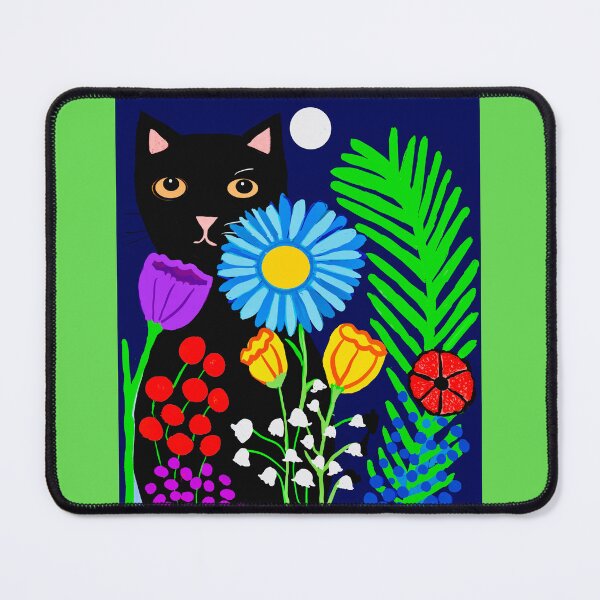 Item preview, Cat Among Vibrant Flowers designed and sold by Elaine M Hayward .