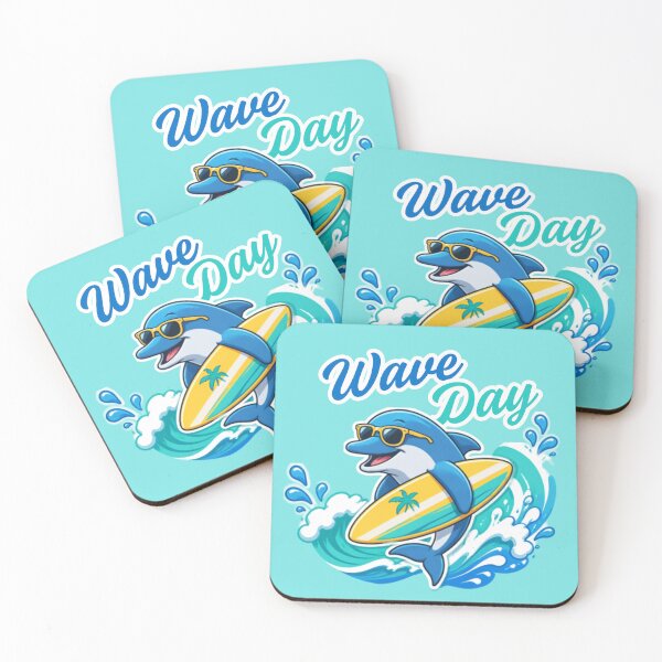 Item preview, Wave Day Surfing Dolphin Summer Beach  designed and sold by inkaylindesign.