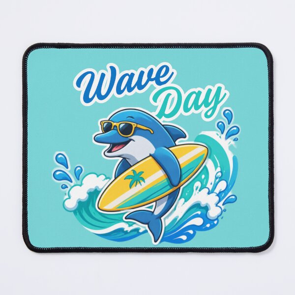 Item preview, Wave Day Surfing Dolphin Summer Beach designed and sold by inkaylindesign.